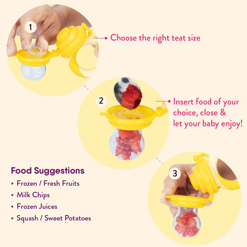 NatureBond Baby Food Feeder/Fruit Feeder Pacifier Nibbler 2 Pack with Teething Relief