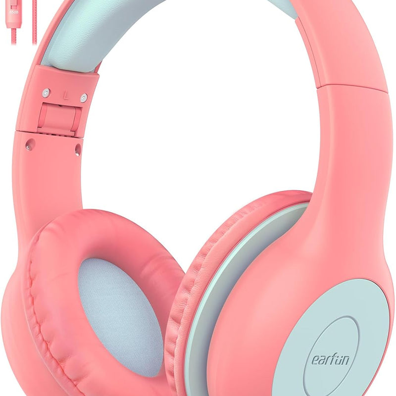 EarFun Wired Kids Headphones with Microphone, 85/94dB Volume Limit, Portable Foldable Headset for School/Tablet/iPad
