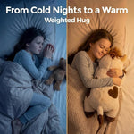 Mewaii Weighted Stuffed Animals for Adults & Kids, 2-5 lbs - 23" Heatable Coolable Cow Plush, Microwavable Adjustable Removable Inner Pad, Realistic Hug Comfort Gift (White)