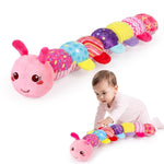 Topsochir Baby Sensory Toys 0-6 Months Music Animal Stuffed Plush Caterpillar Toy for Infant 0-3-6-12 Month Old Tummy Time with Mirror Crinkle Rattle Toys for Newborn Boys Girls Shower Birthday Gifts