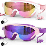 Zoomsnail Kids Swim Goggles 2Pack, Leakproof Anti-fog UV Lens Swimming Goggles for Kids Boys & Girls 3-15