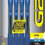 Pilot G2 Pens, Premium Refillable and Retractable Rolling Ball Gel Pens, Fine Point, 0.7mm, Black Ink, 4-Pack