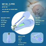 Baby Grooming Kit, Baby Essentials for Newborns, Portable Baby Care Kit, Contains Baby Nail Clippers, Baby Comb, Baby Brush, Baby Ear Wax Removal Tool and More (10 in 1) (Blue)