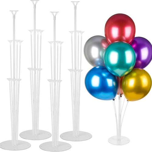 4 Sets Balloon Stand Kits with Base for Table, Graduation, Birthday, Baby Shower, Gender Reveal Party Decorations