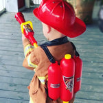 4E's Novelty Firefighter Backpack Water Gun Blaster for Kids- Tank with Hose Shooter, Super Water Squirt Suitable for Outdoor Play Boys & Girls, Fireman Pretend Play