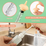 Pet Nursing Kit for Newborn Puppies, Kitten & Small Animals | Silicone Nursing Nipples, Formula Dispenser, Liquid Syringes, Measuring Cup & Cleaning Brush, Newborn Cat Bottle Feeding Set