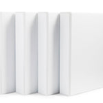 Amazon Basics 3 Ring Binders, 2 Inch, D-Ring Organizer for School, Home Office, White, 4 Pack