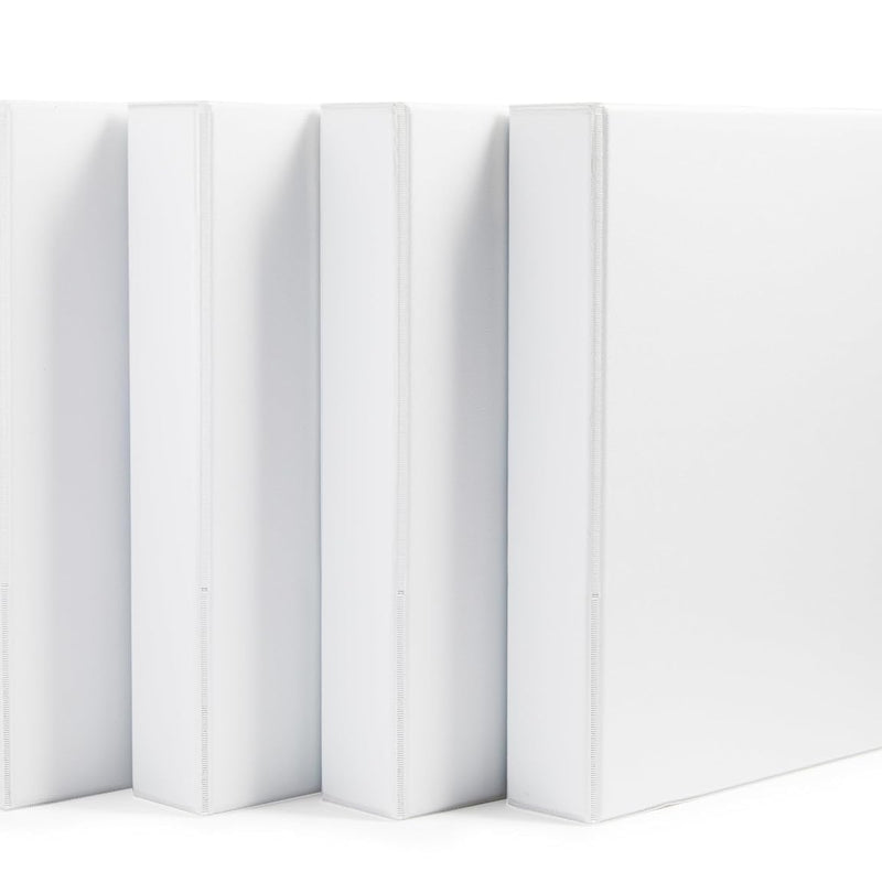 Amazon Basics 3 Ring Binders, 2 Inch, D-Ring Organizer for School, Home Office, White, 4 Pack
