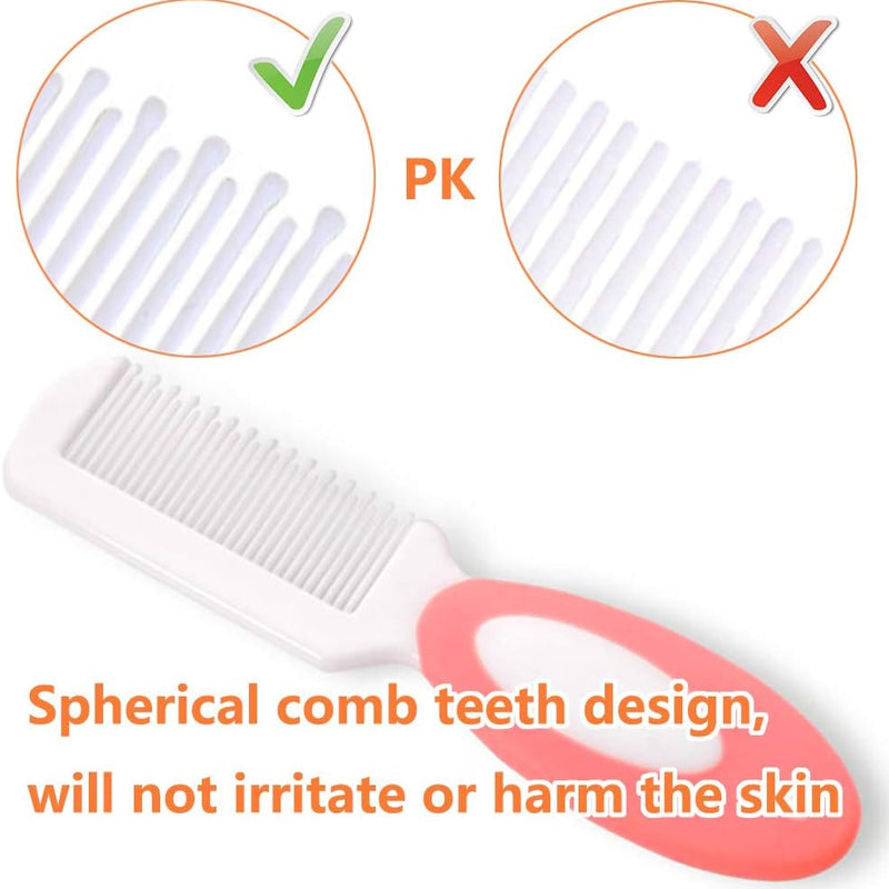Baby Hair Brush, Cradle Cap Brush, Baby Hair Comb, Baby Hair Brush and Comb Set for Newborns & Toddlers, Baby Brush Soft Bristles, Ideal for Cradle Cap, Perfect Baby Registry Gift (Pink)