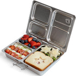 PlanetBox Rover Lunchbox Replacement - Brushed Stainless Steel Bento Box for Kids and Adults, Recycled Sustainable Lunch Box with Multi-Compartment Design
