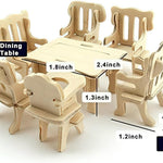 LOVEINUSA 34 PCS DIY Wooden Dollhouse Furniture Set, 1:20 Scale Miniature Room Accessories for Kitchen Living Room Bathroom for DIY Crafts Project