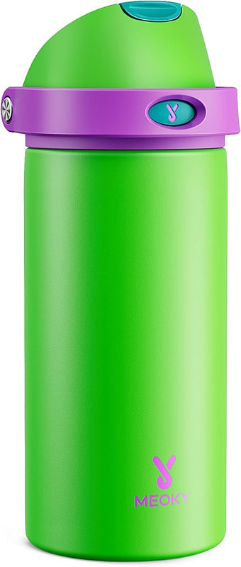 18 oz Insulated Water Bottle for Kids: Meoky Stainless Steel Water Bottle with 2-in-1 Straw and Spout Lid - Leak Proof, Cold for 24 Hours, BPA-Free for Boys School Sports, Celestial Sphere