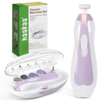 haakaa Electric Baby Nail Trimmer, Whisper-Quiet with LED Light, Acorn | Baby Nail Care Kit with 6 Replacement Heads, Storage Case, Quiet Motor for Safe Grooming from Newborns to Adults