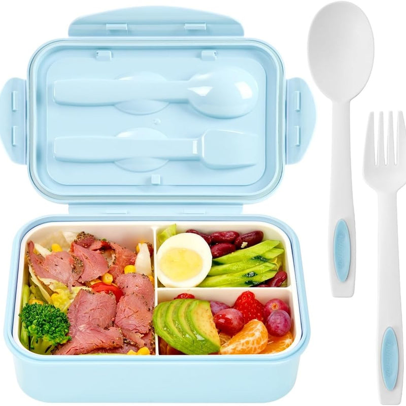 LOVINA Bento Boxes for Adults - 1100 ML Bento Lunch Box For Kids Childrens With Spoon & Fork - Durable for On-the-Go Meal, BPA-Free and Food-Safe Materials