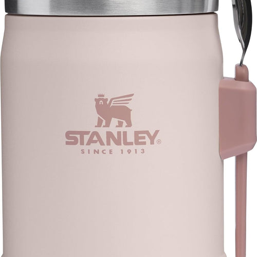 STANLEY Classic Food Jar and Spork | Vacuum Insulated Food Container | Wide Mouth Screw On Lid | Packable for Travel | Stainless Steel with Leakproof Lid | BPA-Free