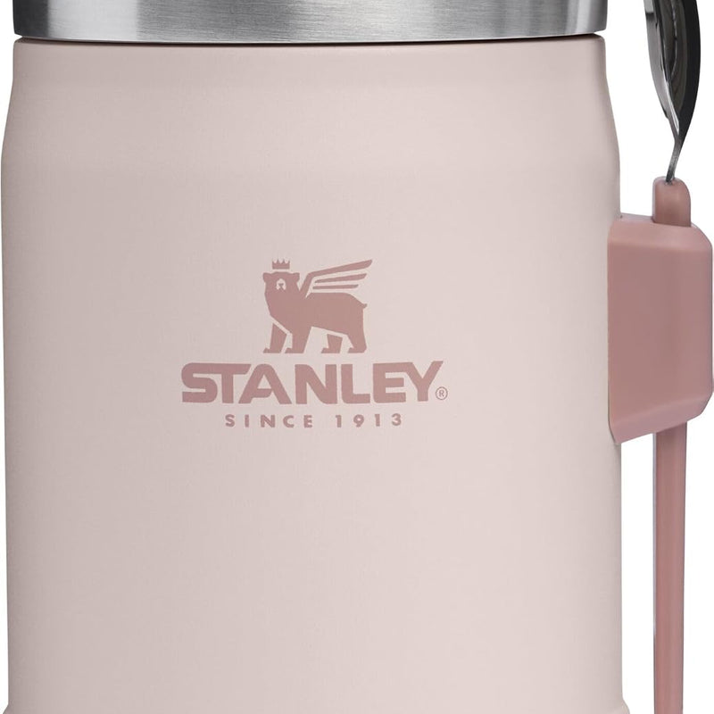 STANLEY Classic Food Jar and Spork | Vacuum Insulated Food Container | Wide Mouth Screw On Lid | Packable for Travel | Stainless Steel with Leakproof Lid | BPA-Free