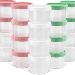 DEMORA 4 oz Small Plastic Containers with Twist on Lids [20 Sets], Stackable Little Food Storage Containers for Snack Lunch Meal Prep Salad Dressings, Freezer/Microwave/Dishwasher Safe, BPA Free