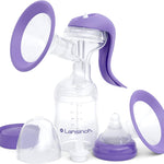 Lansinoh Manual Breast Pump, Breast Feeding Hand Pump with Comfortable Flange, Includes 5oz Baby Bottle with Slow Flow Nipple, Breastfeeding Essentials