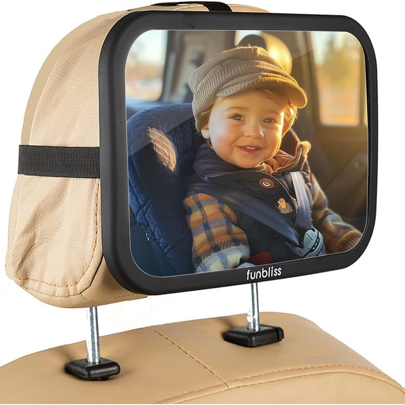 Baby Car Mirror Backseat, Black | Most Stable, Premium Matte Finish, Ultra High Definition PMMA Material, Secure and Shatterproof