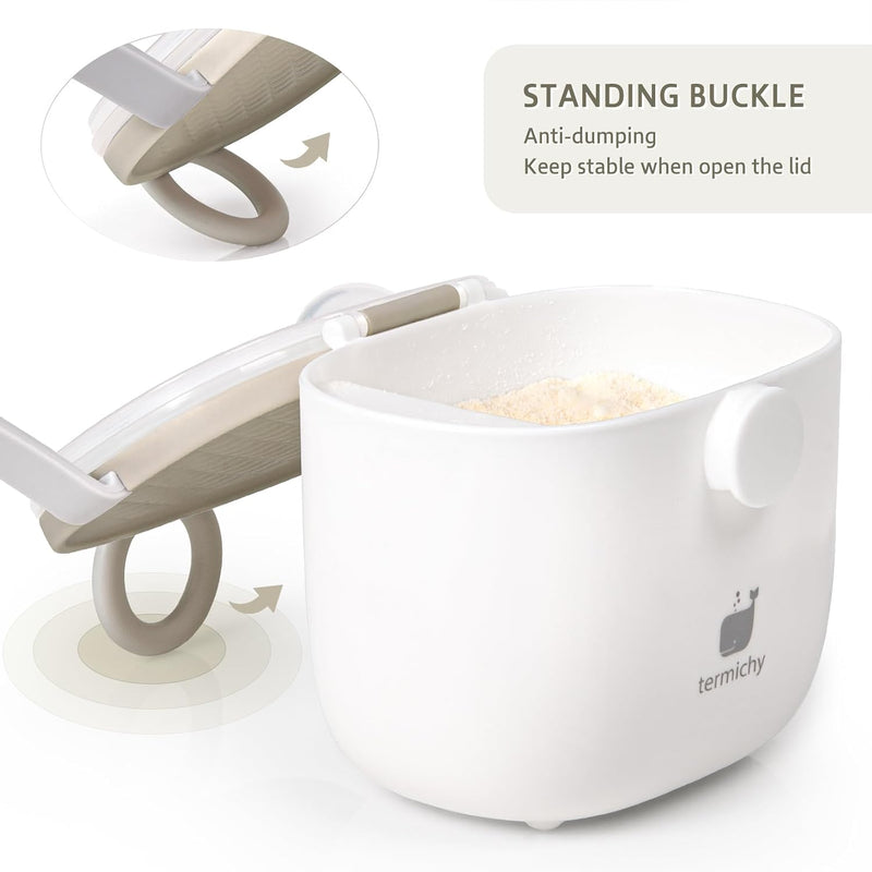 Termichy Baby Formula Dispenser for Travel: Portable Container with Scoop | 8.8oz(250g) Formula Container with Carry Handle for Weekend Trips & Overnight - Leak-Proof Silicone Seal Keeps Powder Fresh
