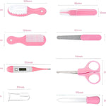 Baby Grooming Kit, Infant Safety Care Set with Hair Brush Comb Nail Clipper Nasal Aspirator,Baby Essentials Kit for Newborn Girls Boys (Pink Baby Grooming kit)
