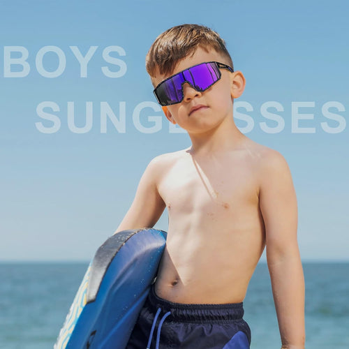 3PACK Kids Sunglasses for Boys and Girls, UV400 Protection, Baseball and Cycling Goggles