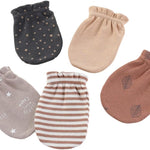 JELYLOVE 5 Pack Baby Boy Girl Anti Scratch Mittens Infant Gloves Essentials | multiple colors,100% cotton,breathable comfort,secure fit,anti-scratch design