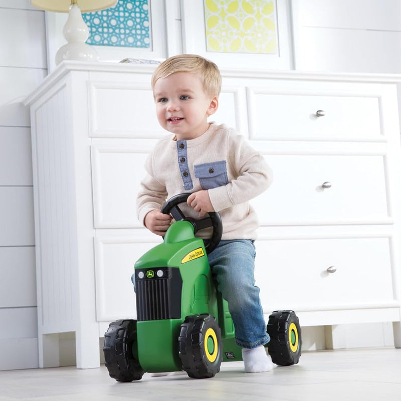 John Deere sit 'n scoot tractor for kids 18 months and up, green, 3-wheel ride on toy