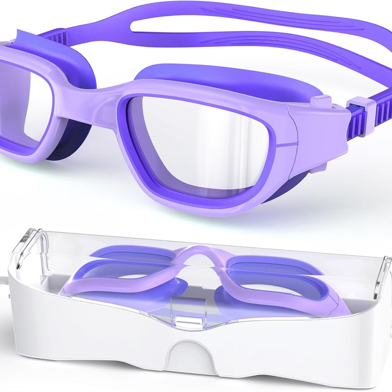 Kids Swim Goggles,Swimming Goggles for Kids 6-14, Anti-Fog UV Protection Pool Glasses for Boys Girls