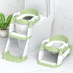 Potty Training Seat, Toddler Potty Training Toilet with Step Stool Ladder for Kids Boys Girls, 3 in 1 Foldable Toilet Seat Potty Chair with Urinals, Splash Guard, Handles, Anti-Slip Pad,Grey