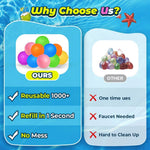 12Pcs Reusable Water Balloons, Pool Beach water Toys for Boys and Girls, Outdoor Summer Toys for Kids Ages 3-12