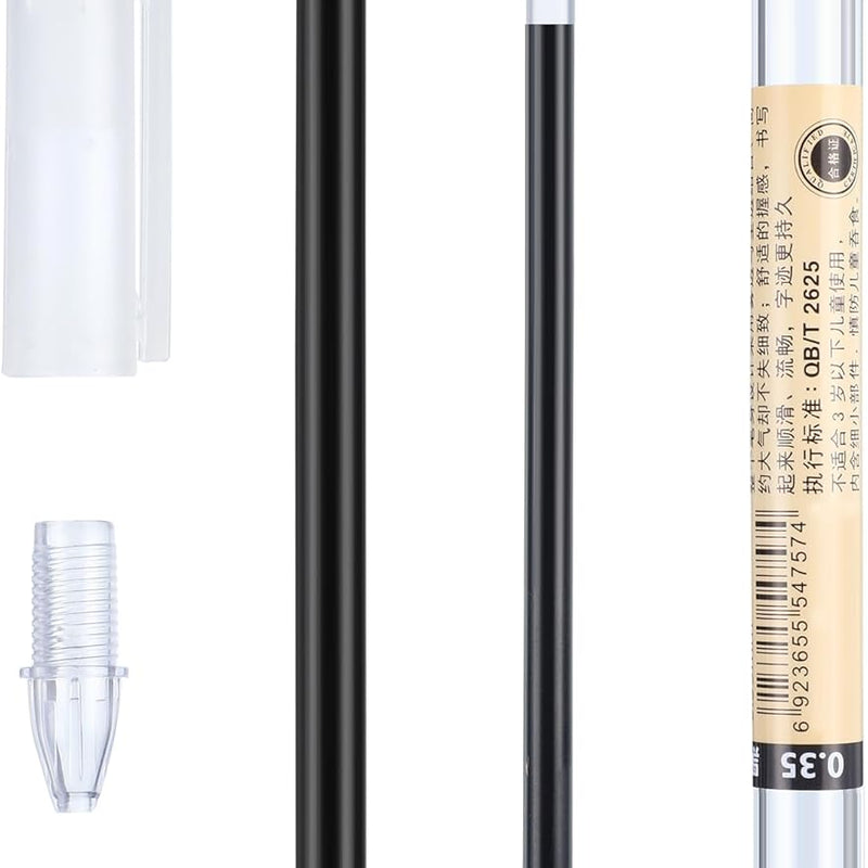 Chinco 12 Pieces 0.35 mm Black Gel Ink Pen Japanese Stationery Extra Fine Chinese Ballpoint Pen for Office School Korean Stationery Supply