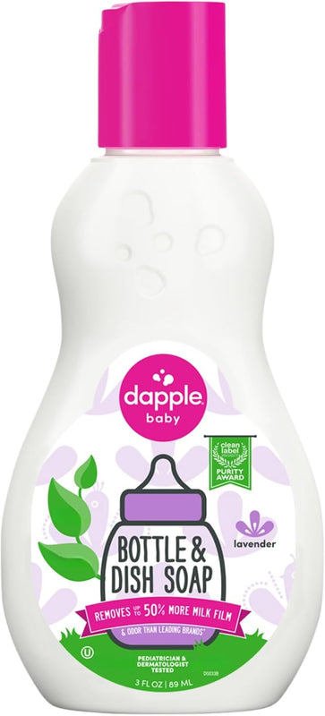 Dapple Baby Travel Cleaning Kit - 5 Piece- Baby Bottle & Dish Soap, Bottle Brushes, and Drying Rack - Newborn Essentials