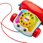 Fisher-Price Toddler Pull Toy Chatter Telephone with Rotary Dial and Wheels for Walking Play Ages 1+ years