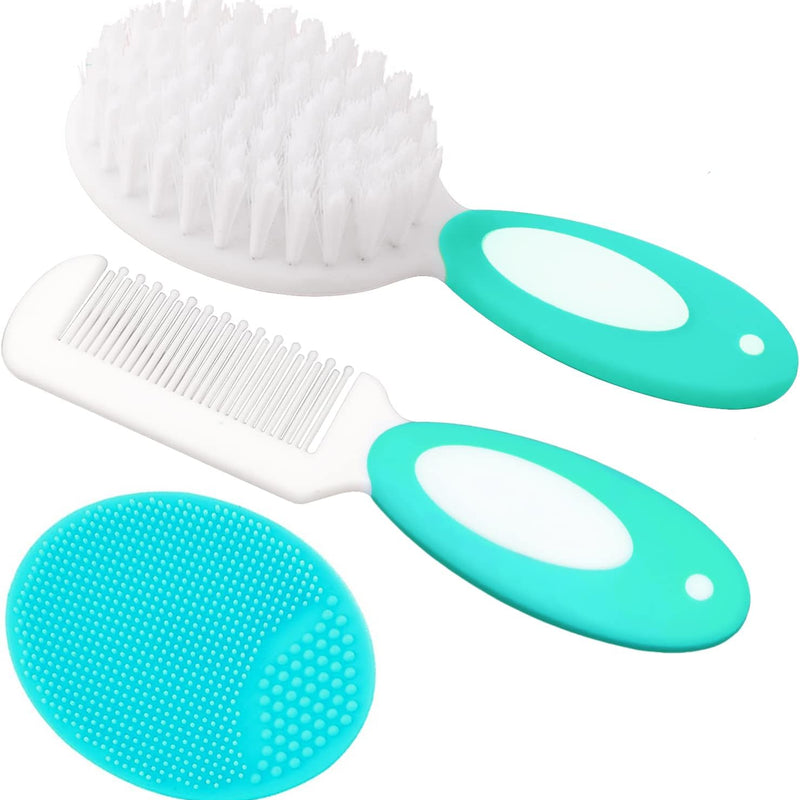 Baby Hair Brush, Cradle Cap Brush, Baby Hair Comb, Baby Hair Brush and Comb Set for Newborns & Toddlers, Baby Brush Soft Bristles, Ideal for Cradle Cap, Perfect Baby Registry Gift (Pink)