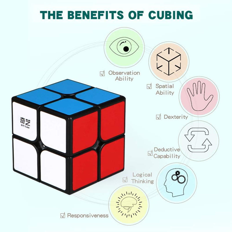 Qiyi Qidi Smooth 2x2x2 Speed Cube - Bright-Light Sticker, Classic Colors