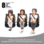 Diono Solana, No Latch, Pack of 2 Backless Booster Car Seats, Lightweight, Machine Washable Covers, Cup Holders, Black