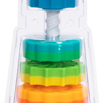 Fat Brain Toys SpinAgain, Baby Stacking & Spinning Toys for Toddlers Ages 1+ | Spinning gears stacker. Reversible base. Tactile, developmental learning for babies, toddlers, preschoolers, ages 12 months+