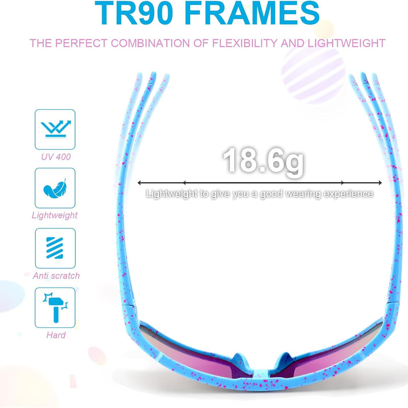 3PACK Kids Sunglasses for Boys and Girls, UV400 Protection, Baseball and Cycling Goggles