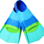 Kids Swim Fins Youth Short Blade Swimming Training Flippers | Snorkeling Diving Travel Size Fins for Children Girls Boys Beginners,Lap Swimming,Comfortable Silicone Flippers with Mesh Bag