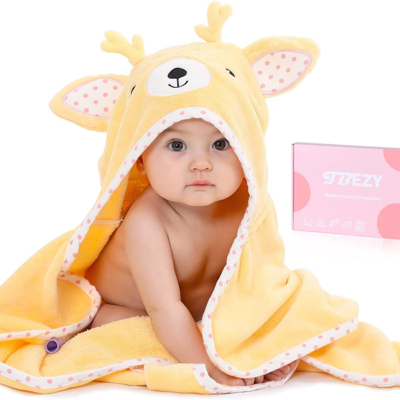 TBEZY Baby Hooded Towel with Unique Animal Design Ultra Soft Thick Cotton Bath Towel for Newborn (Bunny)
