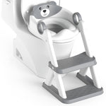 Rabb 1st® Potty Training Seat, Toddler Toilet Seat for Kids Boys Girls, 2 in1 Potty Training Toilet with Step Stool, 6 Adjustable Height, Splash Guard, Stable Triangular Anti-Slip Design(Grey)