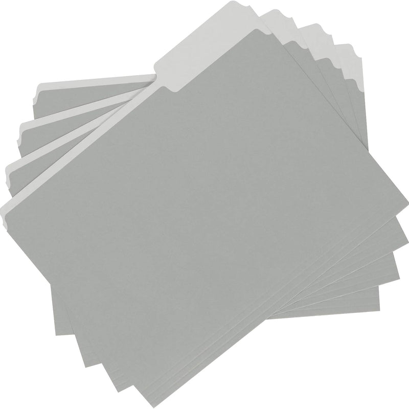 Amazon Basics File Folders for Organization, Letter Size, 1/3 Cut Tab, Gray, 36-Pack