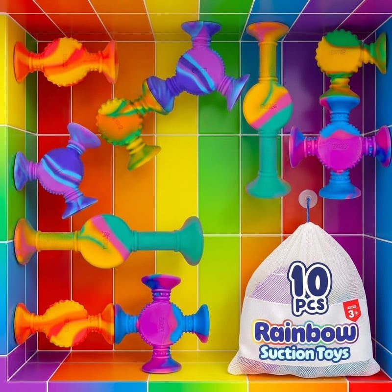 BUNMO Bath Toys Suction - Connect, Build, Create - Toddler Sensory Toys - Fine Motor Skills