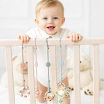 Toy Straps for Baby 6pcs, Silicone High Chair Toys Straps Stroller Accessories Toddler Bottle Strap Car Seat Toys Baby Travel Essential Silicone Ivory+Sage+Blue