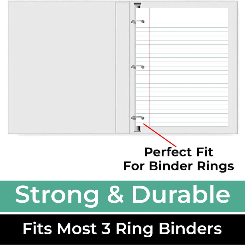 Rosmonde Loose Leaf Paper, 900 Sheets, 6 Pack, Wide Ruled, 8" x 10.5", Bulk Office Filler Sheets, 3 Hole Punched, 150 Sheets/Pack, Wide Ruled for 3 Ring Binder, Filler Notebook Paper, White