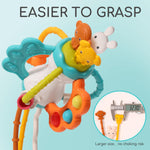 Baby Airplane Travel Toy for Toddlers 1-3, Silicone Pull String Sensory Toy | Airplane Travel Essential for Baby Infant Flights, Car Rides and Stroller Carseat,Silicone Pull String Toy for Toddler 1 2 3