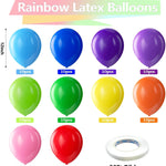 100 Pack Assorted Rainbow Latex Balloons for Birthday and Wedding Party Decorations