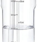 OLDLEY 20oz Kids Water Bottle with Straw, BPA-Free Tritan Water Bottle for School, Leakproof Clear Water Bottle with One Click Open, Measurement Scale, Cup Holder Friendly for Boys Girls,Clear