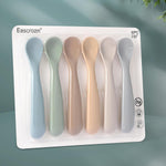 Eascrozn Baby Spoons, 6 Pack First Stage Silicone Feeding Spoons, BPA Free | Soft Tip Feeding Baby Utensils, Baby Led Weaning Supplies Training Spoons, Dishwasher and Boil Safe